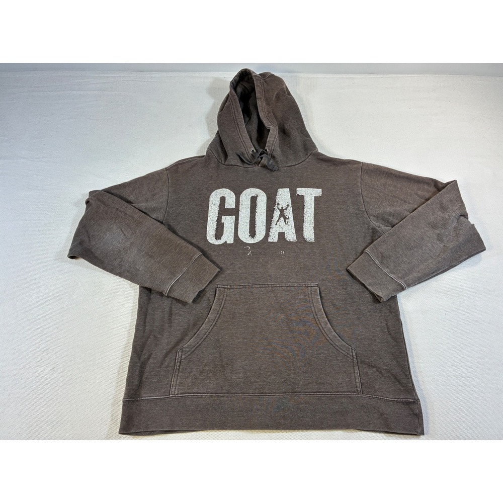 Muhammad Ali GOAT Graphic Hoodie Mens Large Faded Brown Vintage Style Boxing‎ L